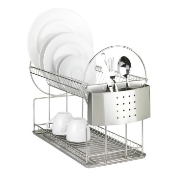 WENKO 2329100 - Odkvapávač riadu DUO 21x33 cm nerez/strieborná