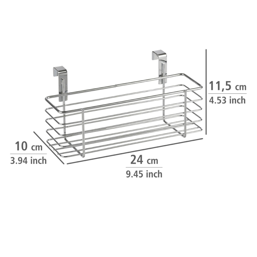 WENKO 2344100 - Košík SLIM 24x11,5 cm lesklý chróm/čierna