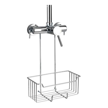 WENKO 23499100 - Sprchová polička MILO 25x36 cm nerezová/strieborná/priehľadná