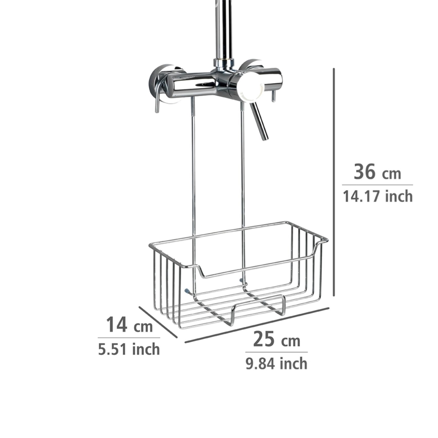 WENKO 23499100 - Sprchová polička MILO 25x36 cm nerezová/strieborná/priehľadná