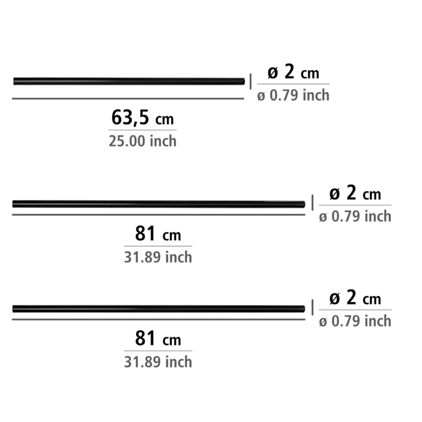 WENKO 23565100 - Tyč 2x2 cm čierna