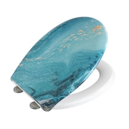 WENKO 23571100-WC WC sedadlo, nosnosť 300/350 kg, 44,5x37 cm, pestrofarebné/strieborné