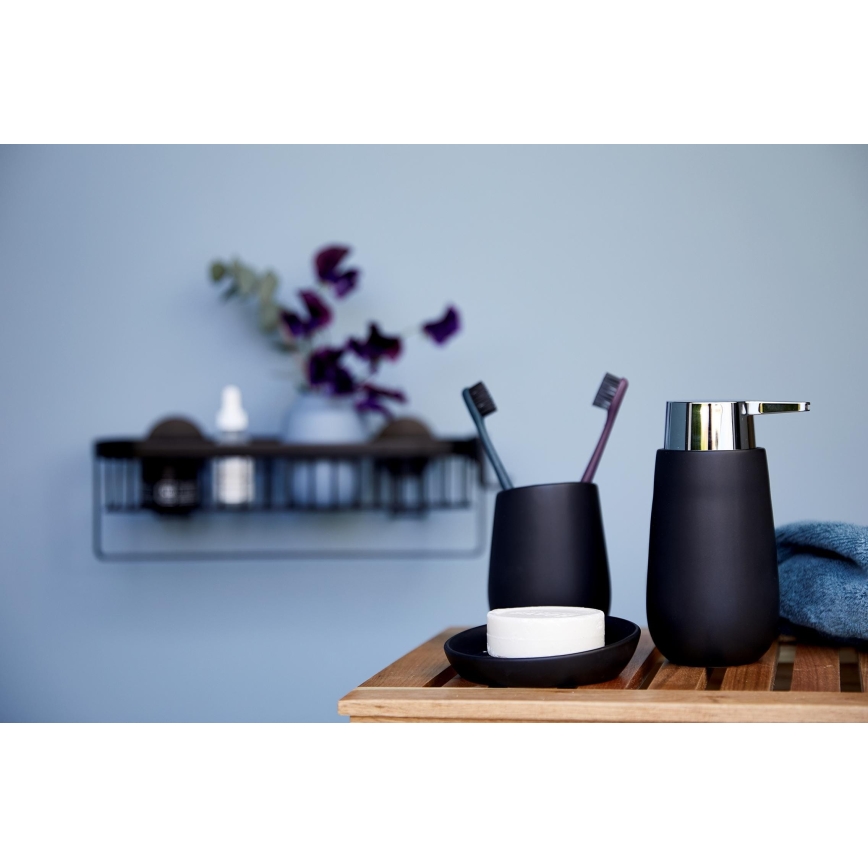 WENKO 23651800 - Pohárik na zubné kefky BADI 8x11 cm čierny