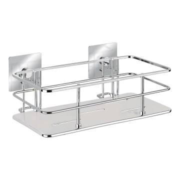 WENKO 23854800-Polica TURBO-LOC QUADRO ED. 24x14,5 cm nerezová oceľ/lesklý chróm