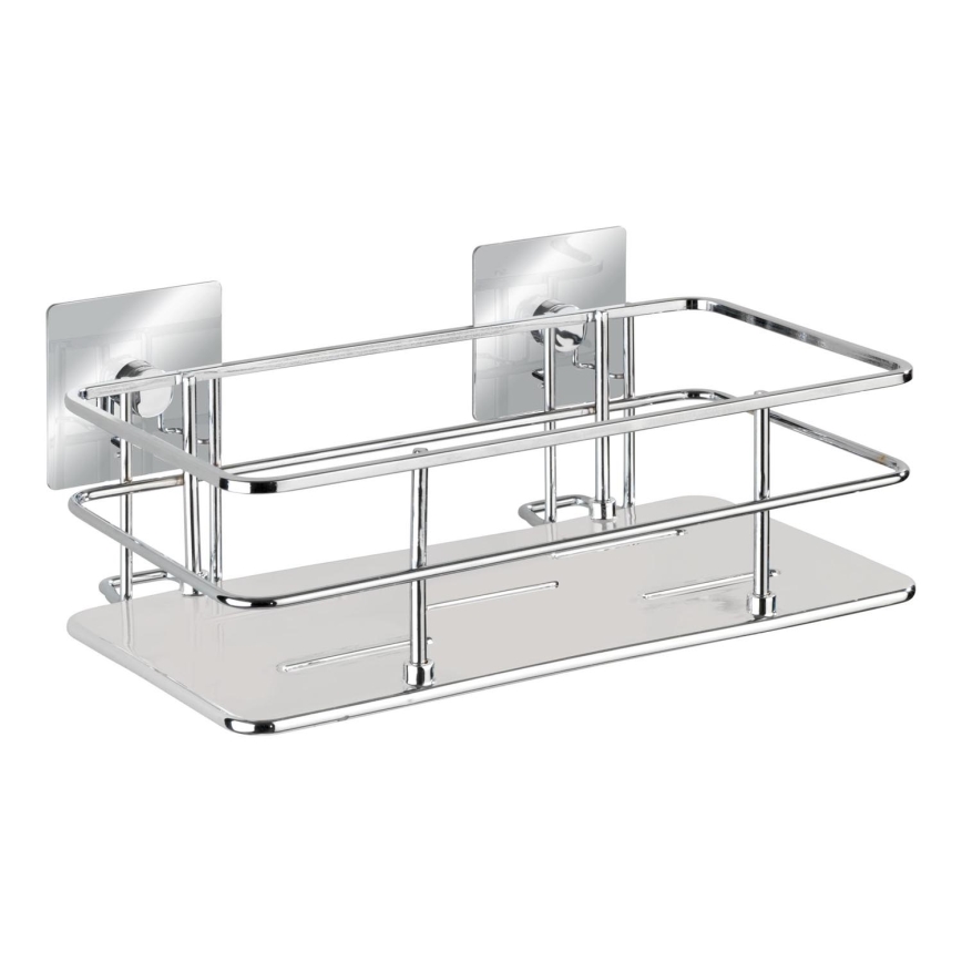 WENKO 23854800-Polica TURBO-LOC QUADRO ED. 24x14,5 cm nerezová oceľ/lesklý chróm