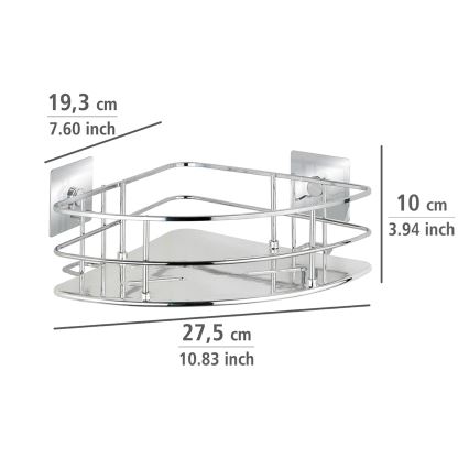 WENKO 23856800-Polica TURBO-LOC QUADRO ED. 27,5x19,3 cm nerez/lesklý chróm
