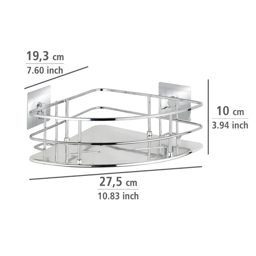WENKO 23856800-Polica TURBO-LOC QUADRO ED. 27,5x19,3 cm nerez/lesklý chróm