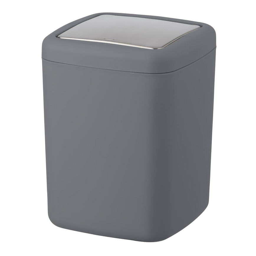 WENKO 23979100 - Odpadkový kôš BARCELONA 15x20 cm antracit/lesklý chróm