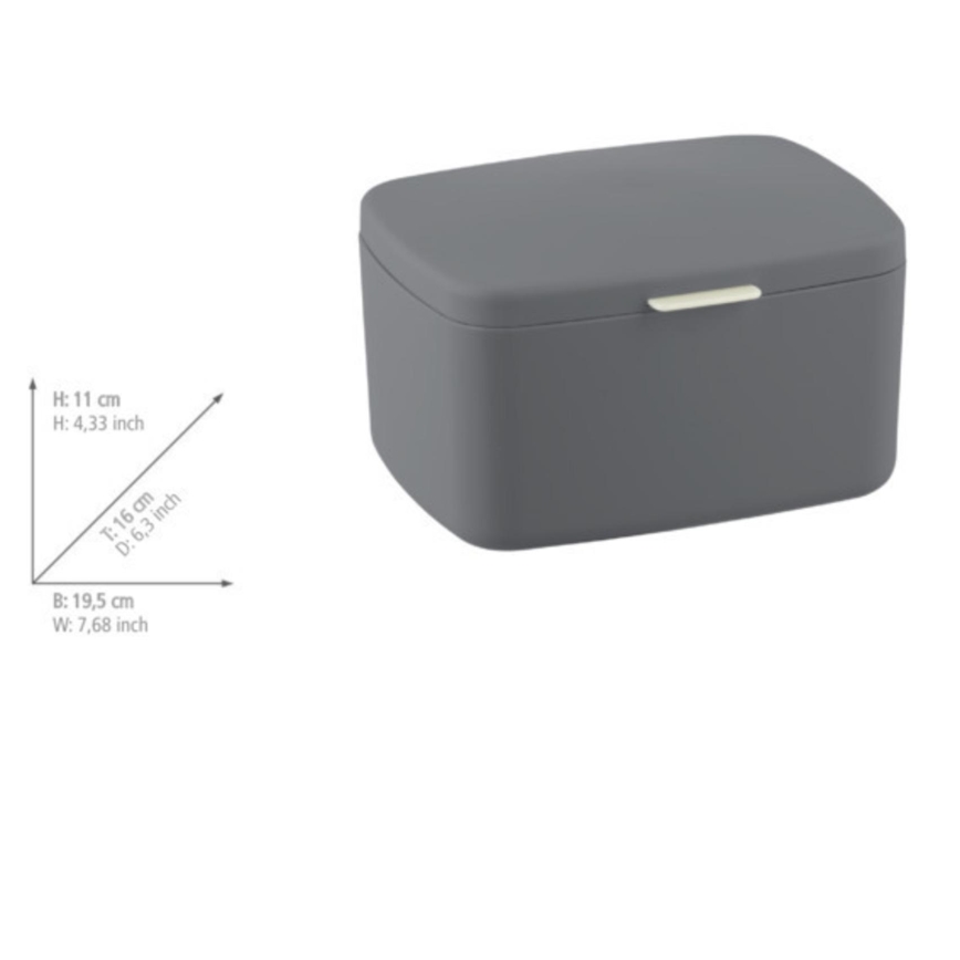 WENKO 23981100 - Úložný box BARCELONA 19,5x16 cm antracit/lesklý chróm