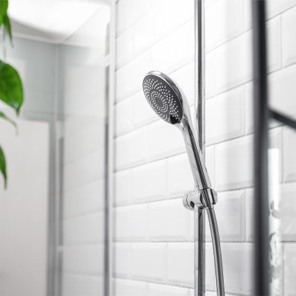 WENKO 23993100 -Sprchová hlavica Systém úspory vody 11x11 cm lesklý chróm/biela/šedá