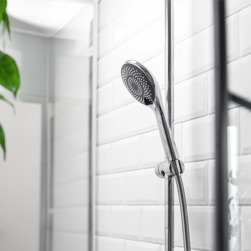 WENKO 23993100 -Sprchová hlavica Systém úspory vody 11x11 cm lesklý chróm/biela/šedá