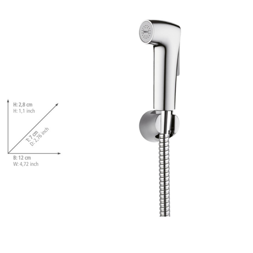 WENKO 23999100 - Bidetová súprava Systém úspory vody 12x7 cm lesklý chróm/strieborný