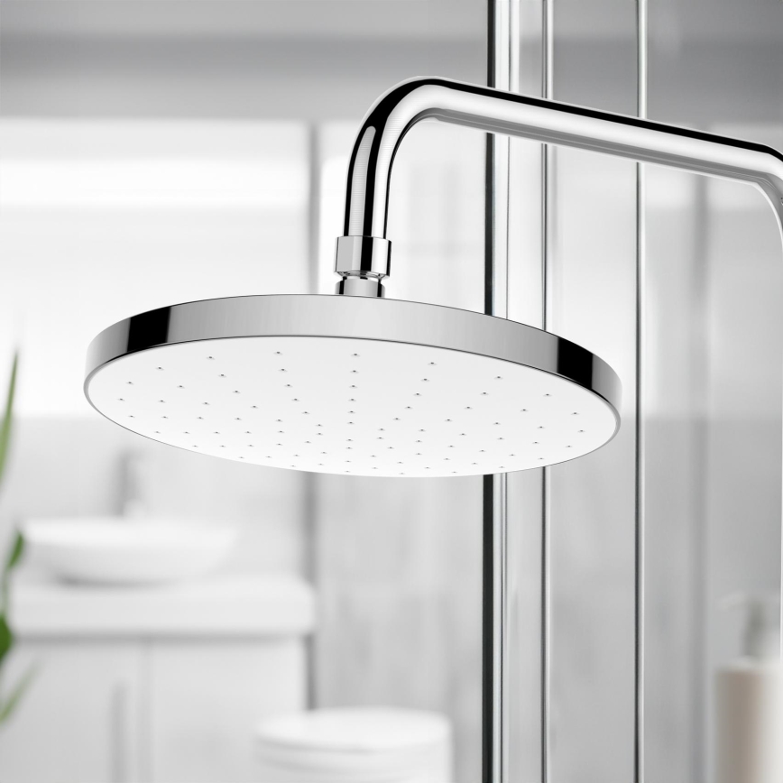 WENKO 24000100-Sprchová hlavica s automatickým čistením 22,5x22,5 cm lesklý chróm/biela