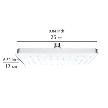 WENKO 24001100 - Sprchová hlavica AUTOMATICKÉ ČISTENIE 25x17 cm lesklý chróm/biela