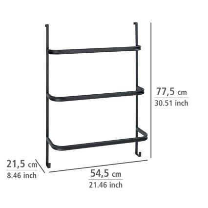 WENKO 24026100 - Držiak na uteráky IRPINIA 54,5x77,5 cm čierny