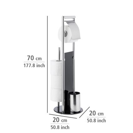 WENKO 24075800 - WC súprava RAVINA 20x707 cm nerez/strieborná/čierna