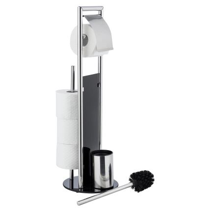WENKO 24075800 - WC súprava RAVINA 20x707 cm nerez/strieborná/čierna