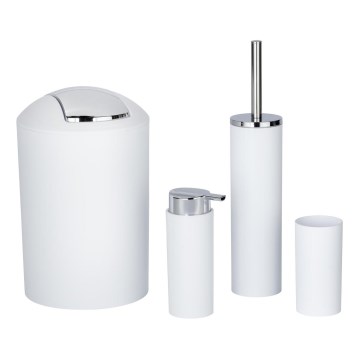 WENKO 24077800 - Sada CALVO 6,5x13 cm biela/lesklý chróm