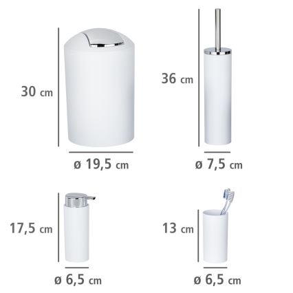 WENKO 24077800 - Sada CALVO 6,5x13 cm biela/lesklý chróm