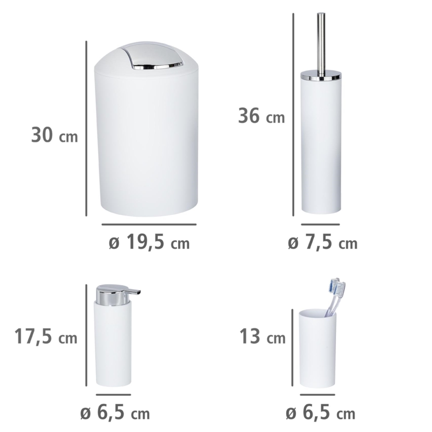 WENKO 24077800 - Sada CALVO 6,5x13 cm biela/lesklý chróm