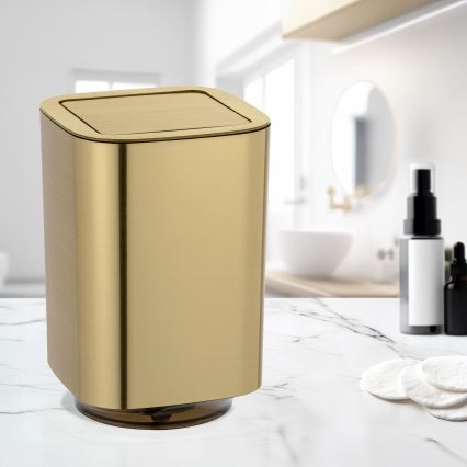 WENKO 24163100 - Odpadkový kôš AURON 17x25,5 cm zlatý