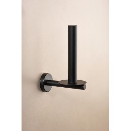 WENKO 24262100-Držiak toaletného papiera BOSIO BLACK 8x18 cm nerez/strieborný
