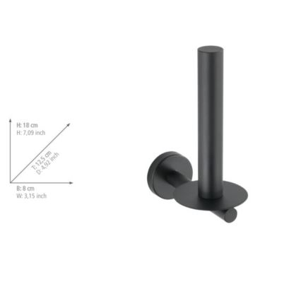 WENKO 24262100-Držiak toaletného papiera BOSIO BLACK 8x18 cm nerez/strieborný