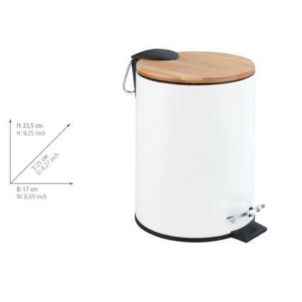 WENKO 24392100 - Košík TORTONA 17x23,5 cm biela/hnedá/čierna