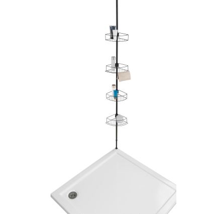 WENKO 24568100-Rohová polica DOLCEDO 31x230 cm nerez/čierna