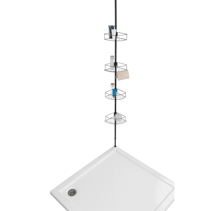 WENKO 24568100-Rohová polica DOLCEDO 31x230 cm nerez/čierna