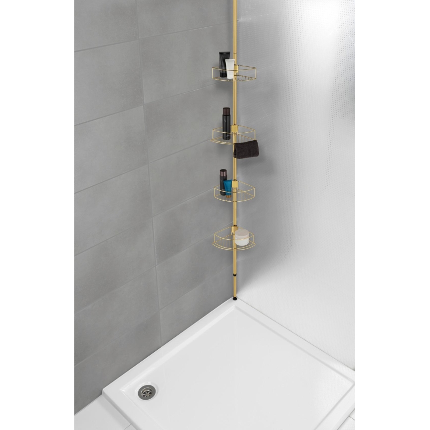 WENKO 24569100-Rohová polica DOLCEDO 31x275 cm zlatá