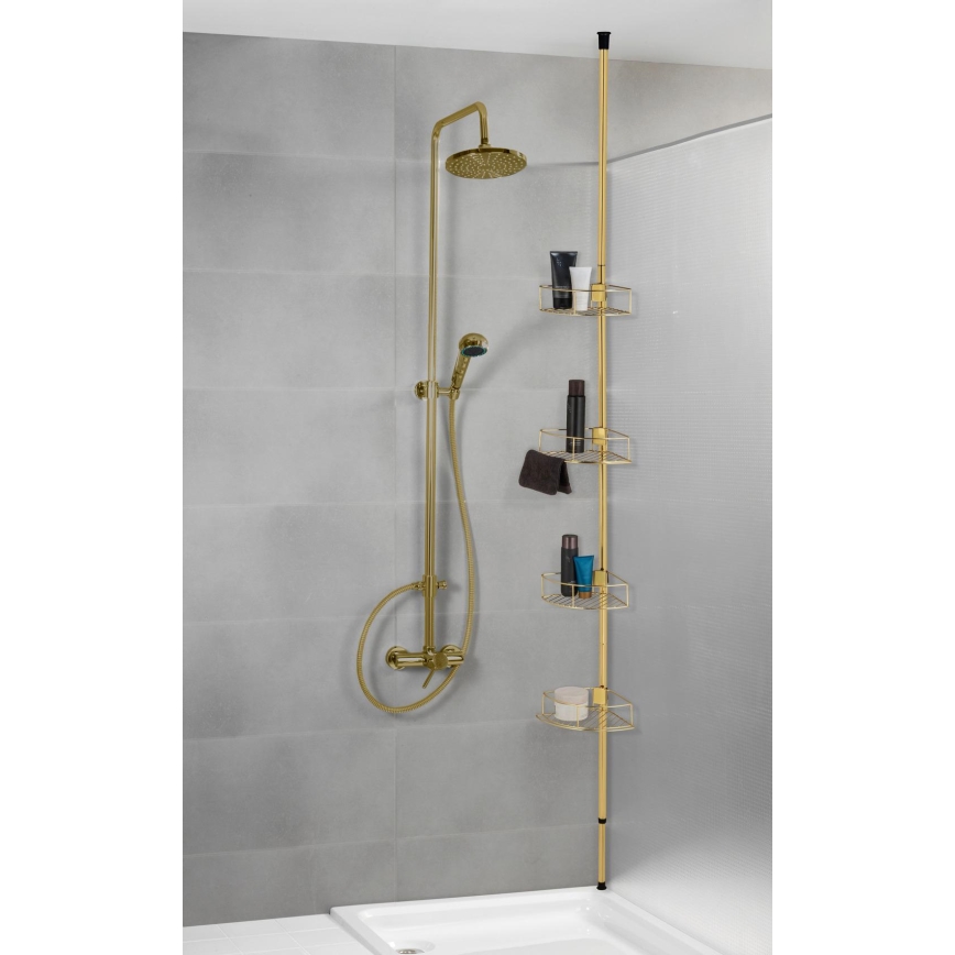 WENKO 24569100-Rohová polica DOLCEDO 31x275 cm zlatá