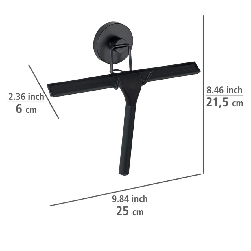 WENKO 24731100 - stierka do sprchy VACUUM-LOC, okrúhla, 24,5 x 25 cm, čierna