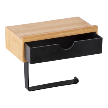 WENKO 24754100 - Držiak toaletného papiera BAMBUSA 18,5x14 cm hnedá/čierna