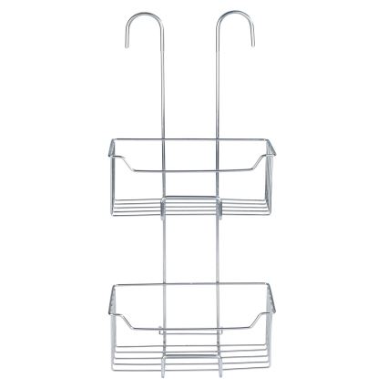 WENKO 24758100 - Sprchová polička MILO 25x55 cm strieborná/priehľadná