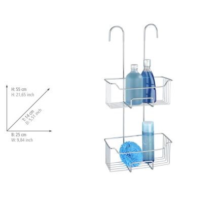 WENKO 24758100 - Sprchová polička MILO 25x55 cm strieborná/priehľadná