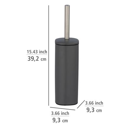 WENKO 24777100 - WC súprava ALASSIO 9,3x39,2 cm nerezová oceľ/šedá