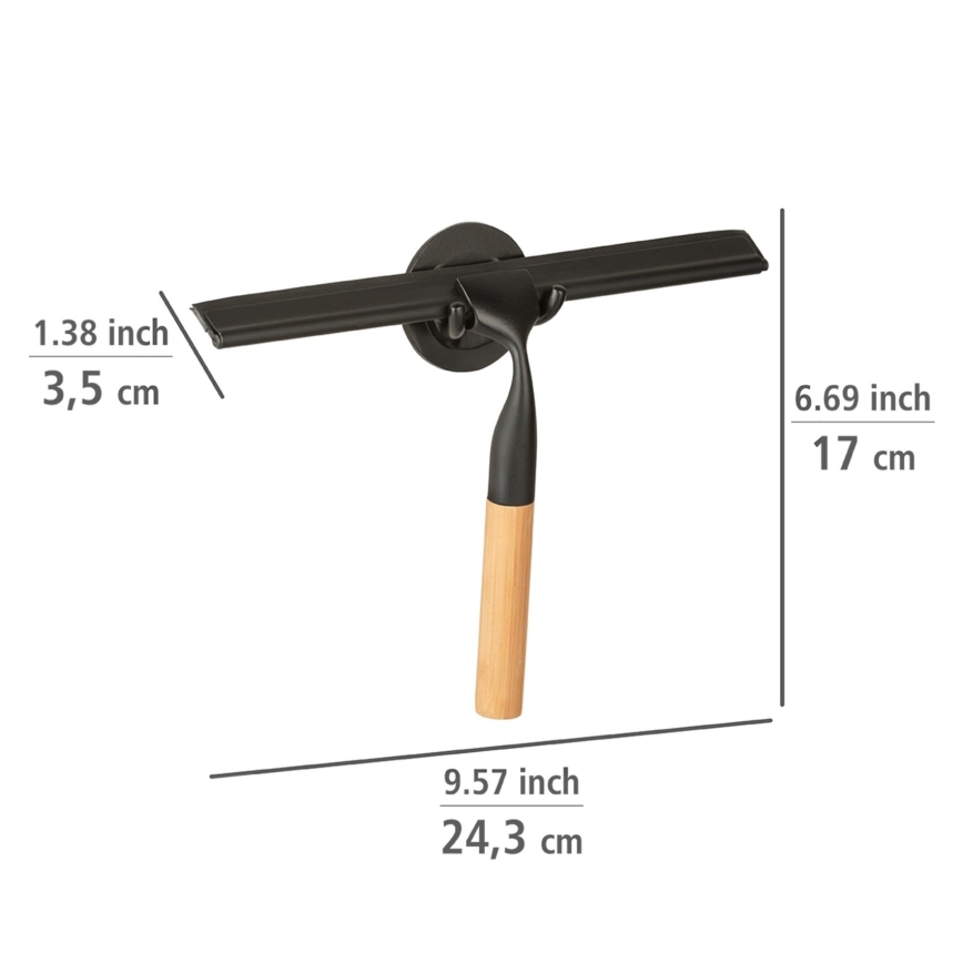 WENKO 24834100 - Bambusová stierka 24,5 x 17 cm nerezová/čierna/hnedá