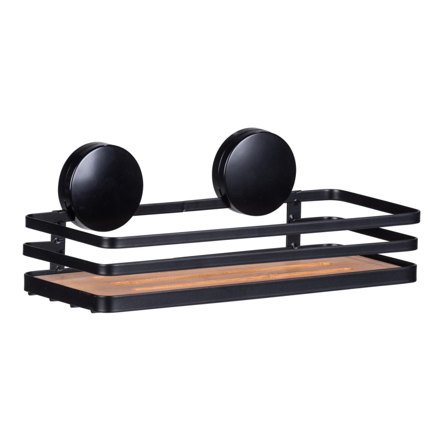 WENKO 24979800-Polica ALBA 26,5x12,5 cm čierna/hnedá
