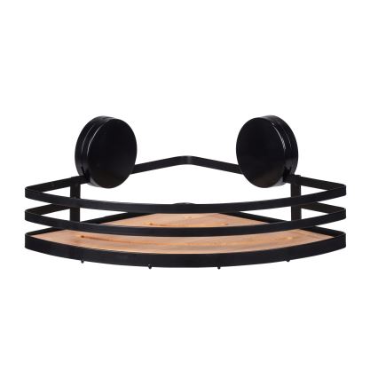 WENKO 24980800-Polica ALBA 27,3x21 cm čierna/hnedá