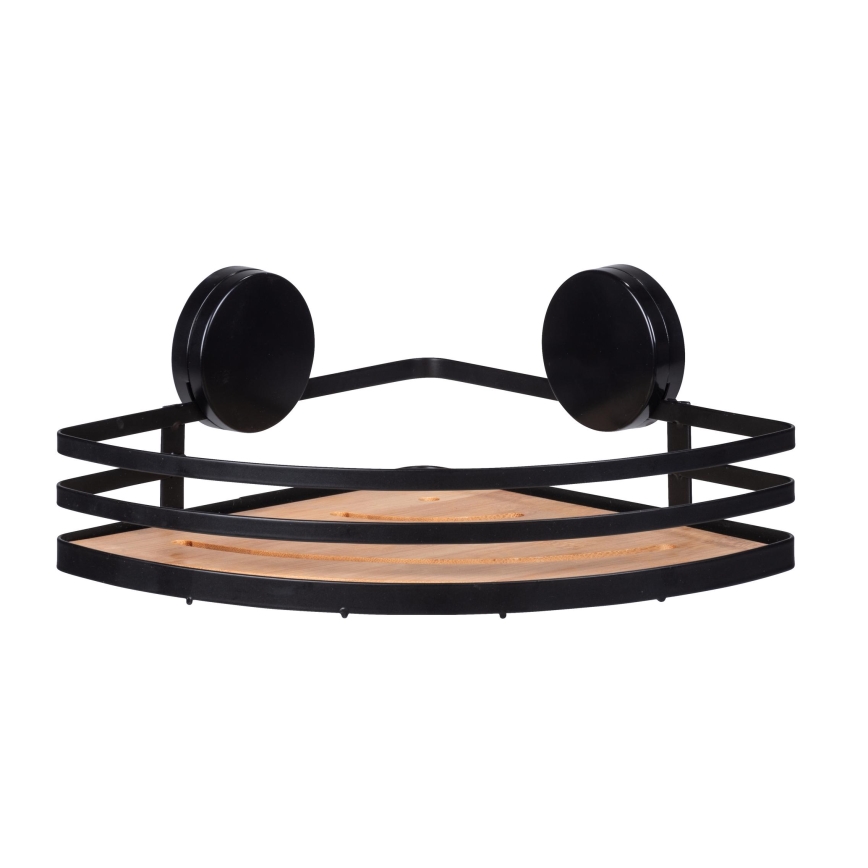 WENKO 24980800-Polica ALBA 27,3x21 cm čierna/hnedá