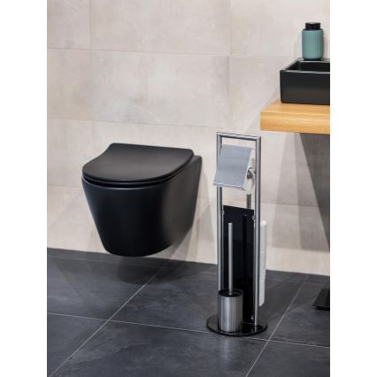 WENKO 24981800 - WC súprava RAVINA 20x70 cm nerezová oceľ/strieborná