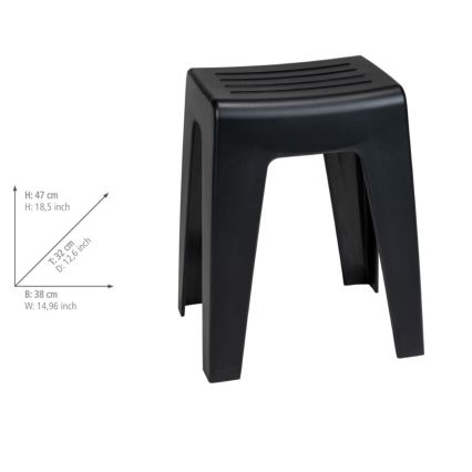 WENKO 25156100 - Stolička KUMBA 38 x 47 cm čierna