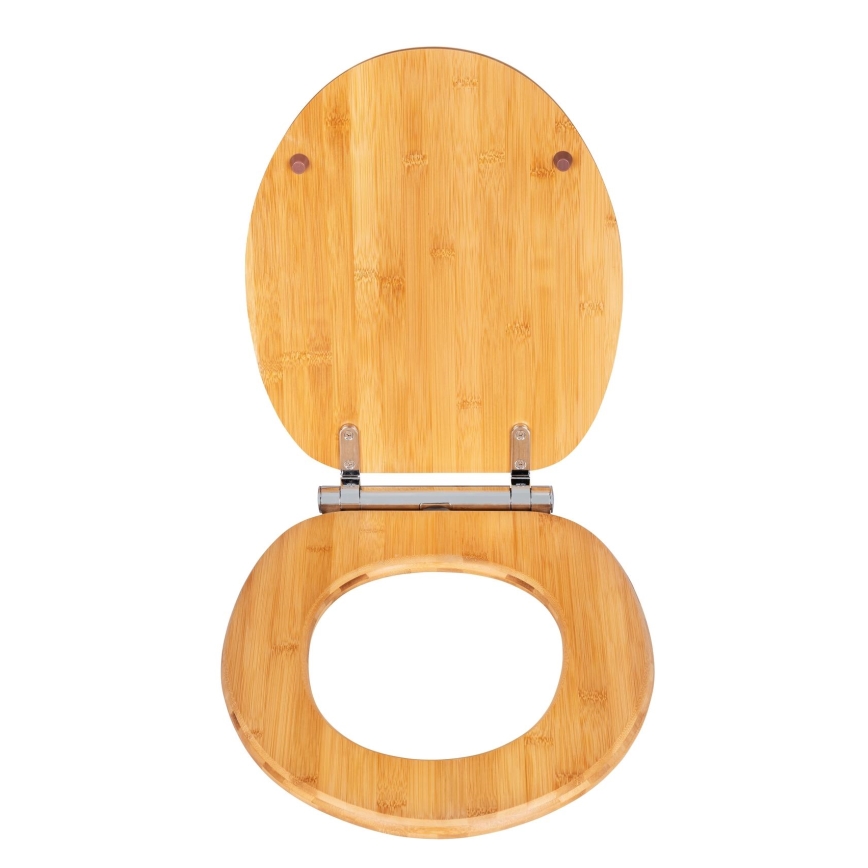 WENKO 25224100 - WC sedadlo BAMBOUSA 34,5x40,5 cm hnedá/strieborná