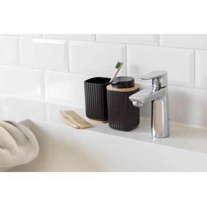 WENKO 25297100 - Kelímok na zubnú kefku ROTELLO 8,5x11 cm čierna/hnedá