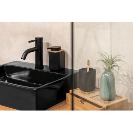 WENKO 25297100 - Kelímok na zubnú kefku ROTELLO 8,5x11 cm čierna/hnedá