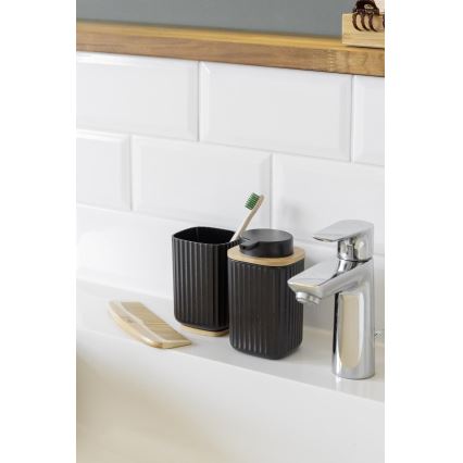 WENKO 25297100 - Kelímok na zubnú kefku ROTELLO 8,5x11 cm čierna/hnedá