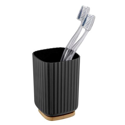 WENKO 25297100 - Kelímok na zubnú kefku ROTELLO 8,5x11 cm čierna/hnedá