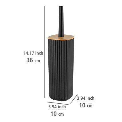 WENKO 25304100 - WC sada ROTELLO 10x36 cm čierna/hnedá