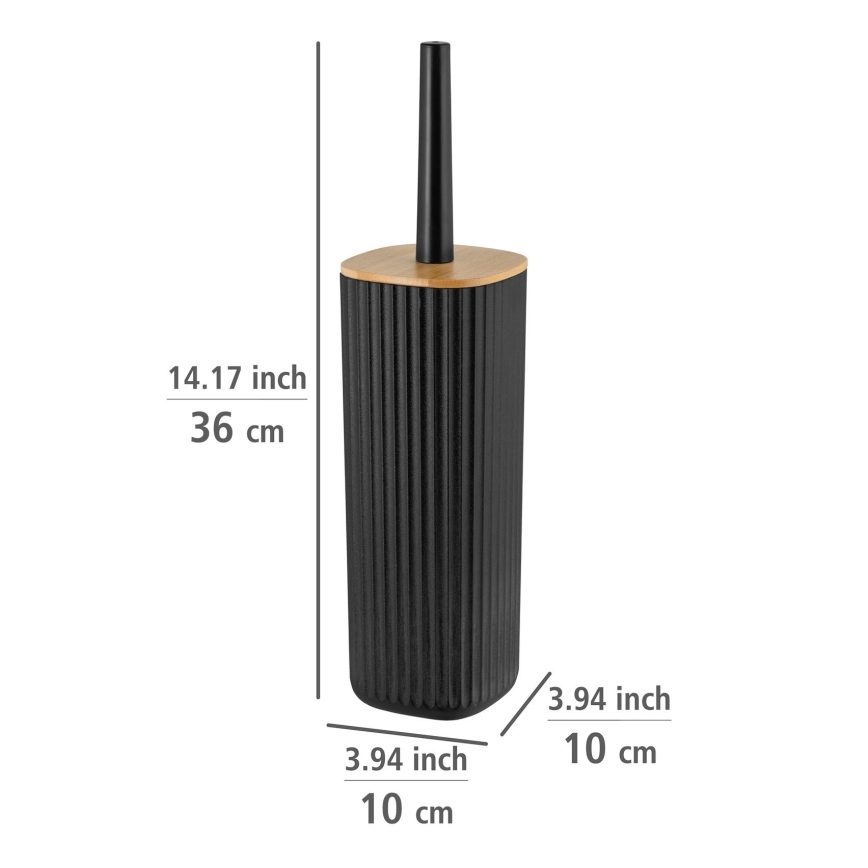 WENKO 25304100 - WC sada ROTELLO 10x36 cm čierna/hnedá